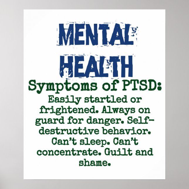 Symtom på PTSD - mentalhälsocitat Poster (Framsidan)