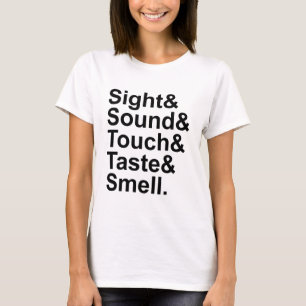 Syn Ljud Beröring Smak Lukt Fem sinnen T-shirt