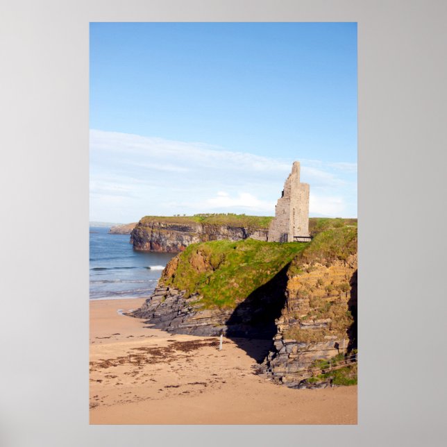 syn på slottstranden och klippor i Ballybunion Poster (Framsidan)