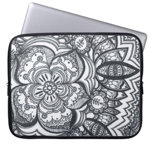 Synad blommaMandalalaptop sleeve