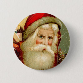 Synad Santa för vintage blått jul Knapp