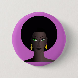 Synade afro- grönt för den Retro 70-tal Knapp