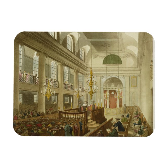 Synagogue, Dukes Ställe, Houndsditch, från Ackerma Magnet (Horisontell)