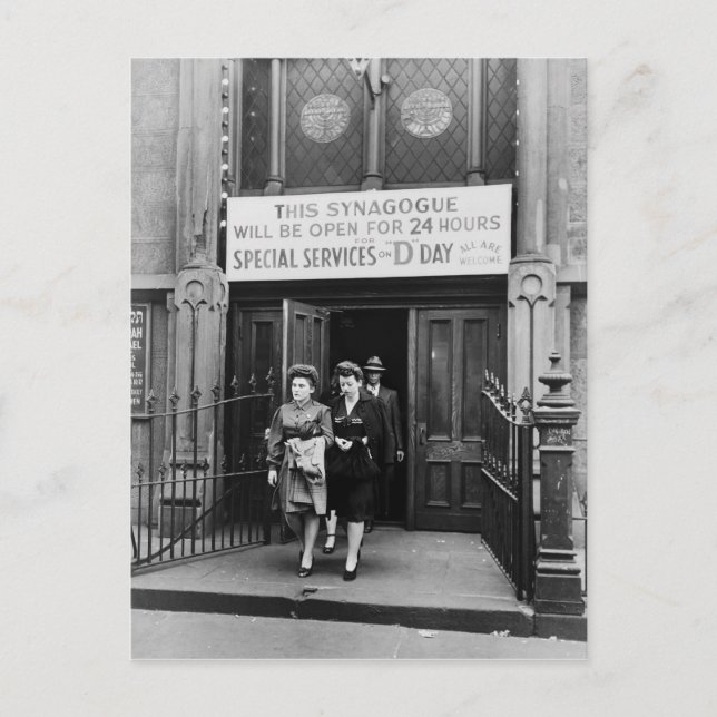 Synagogue Prayer Service, D-day June 6 1944 Vykort (Framsida)