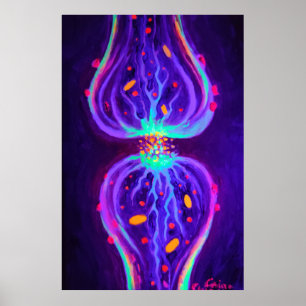 Synapse med neurotransmittorer poster