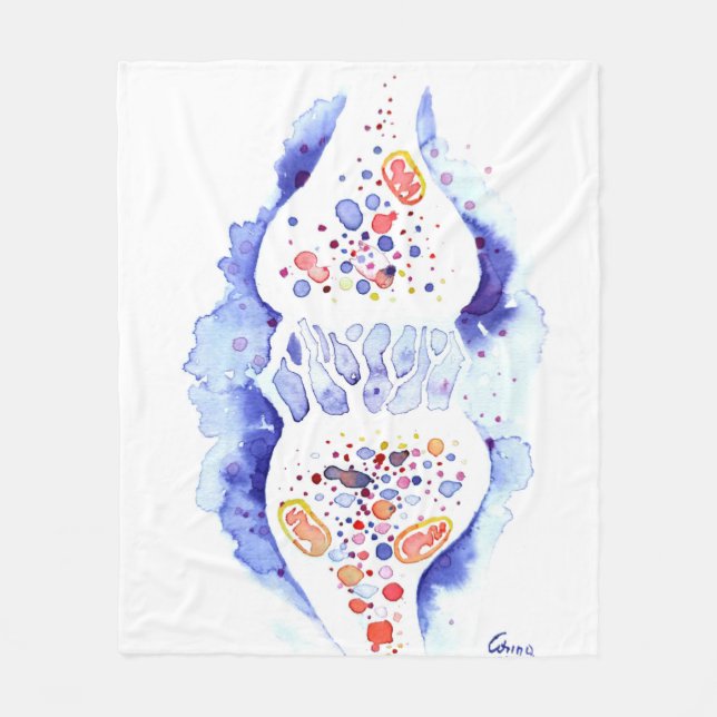 Synapsen och nervimpulsen poster fleecefilt (Framsidan)