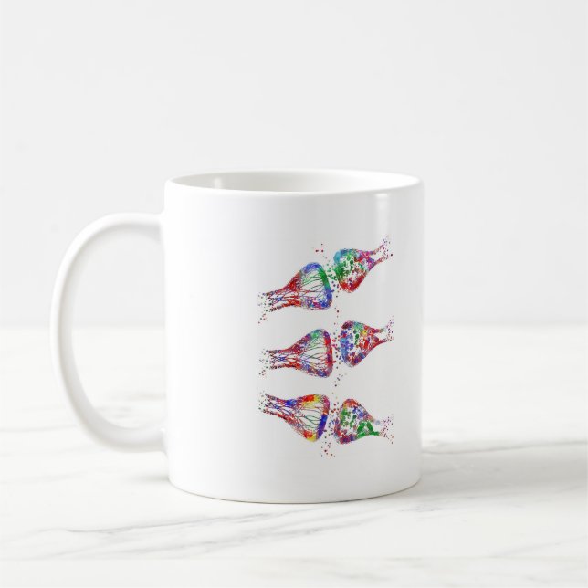 Synapsereceptor, neurology, medicinsk konst kaffemugg (Vänster)