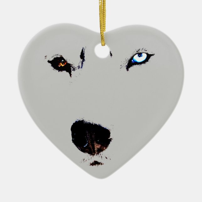 Synar den Husky prydnaden personifierade huskyen Julgransprydnad Keramik (Framsidan)