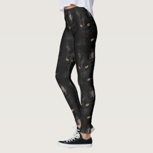 Synar den svart katten för mönster rolig Hallowe Leggings
