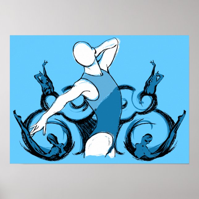 Synch Swimming Illustration Poster (Framsidan)