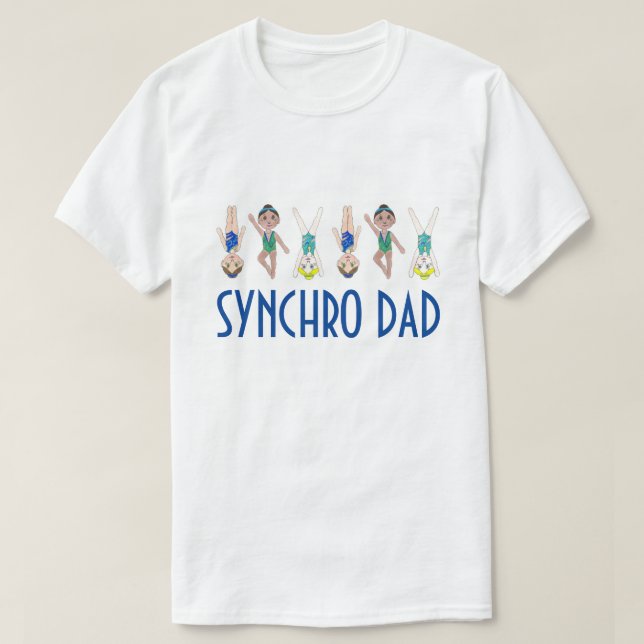 SYNCHRO PAPPA Synchronized Swimming Dotter Namn T Shirt (Design framsida)