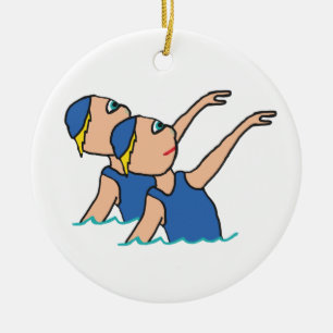 Synchro Swiming Julgransprydnad Keramik