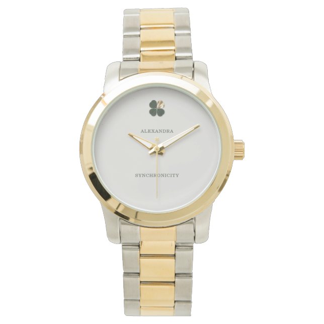 Synchronicity Gold Clover Luxe Oversized Power Armbandsur (Framsida)