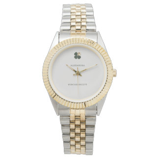Synchronicity Gold Clover Personalized Luxe Watch Armbandsur