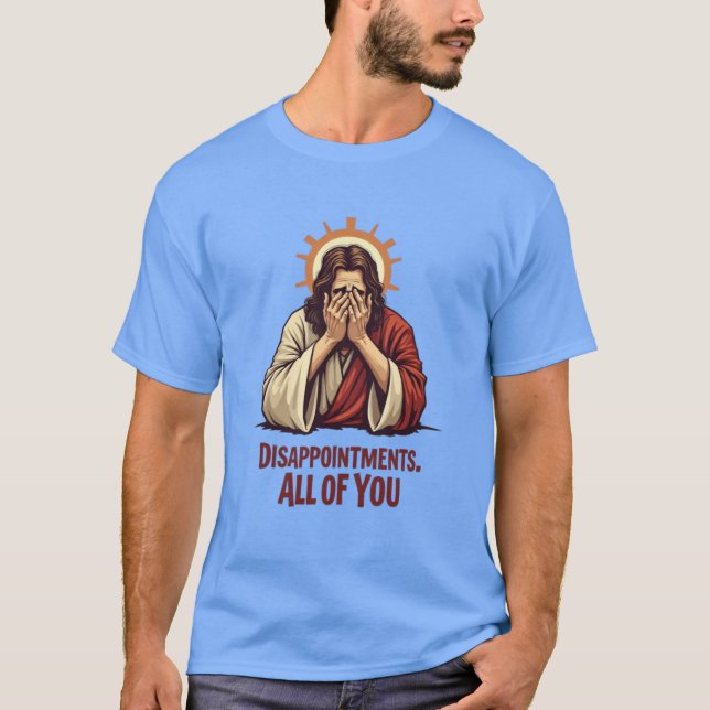 Synd på er alla - Lustigt Jesus Facepalm T Shirt (Framsida)
