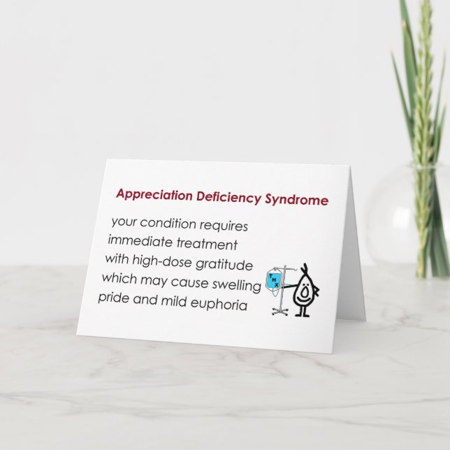 Syndrom på inlärningsbrist - roligt tack kort (Framsida)