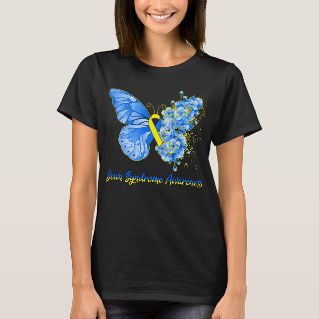 Syndrome Awareness (Butterfly Down-syndrom) T Shirt (Framsida)