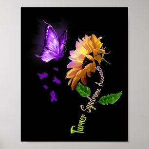 Syndrome Awareness för Turner-syndrom för fjäril-s Poster
