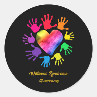 Syndrome Awareness Händer Williams Syndrome Gift Runt Klistermärke