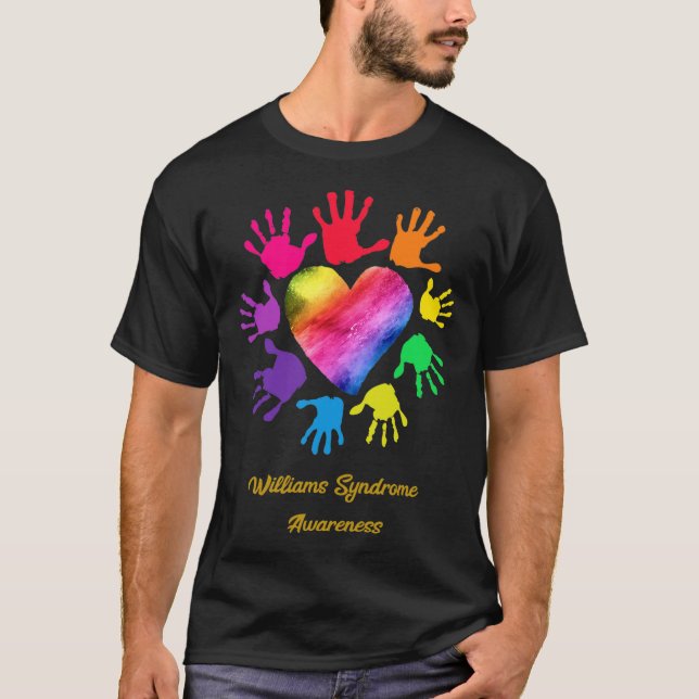 Syndrome Awareness Händer Williams Syndrome Gift T Shirt (Framsida)