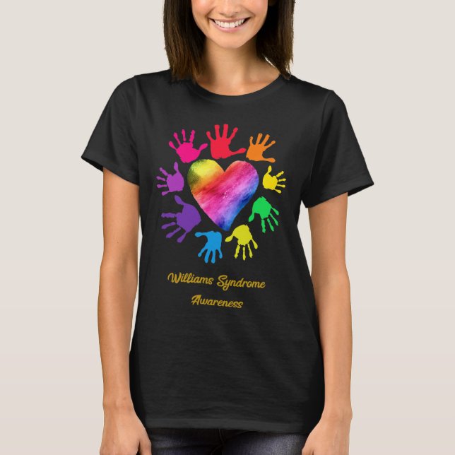 Syndrome Awareness Händer Williams Syndrome Gift T Shirt (Framsida)