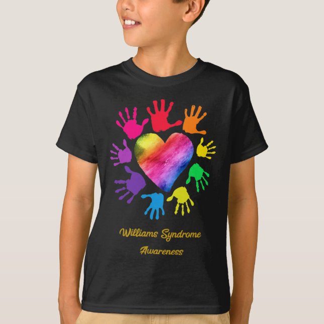 Syndrome Awareness Händer Williams Syndrome Gift T Shirt (Framsida)