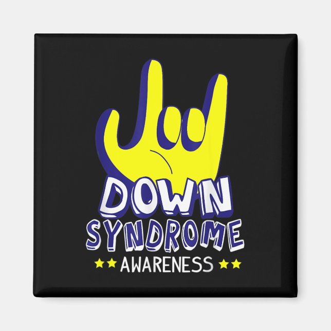 Syndrome Awareness I Kärlek du Asl Hand Sign Magnet (Framsidan)