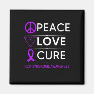 Syndrome Awareness Peace Kärlek Cure Lila Ribbon Magnet