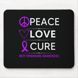 Syndrome Awareness Peace Kärlek Cure Lila Ribbon Musmatta
