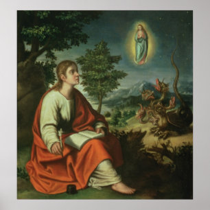 Synen av St. John Evangelist på Patmos Poster