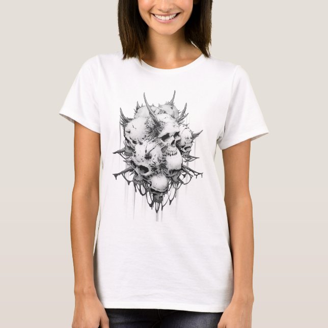 Synen på dödstoppet Demon Döskallars Light T Shirt (Framsida)