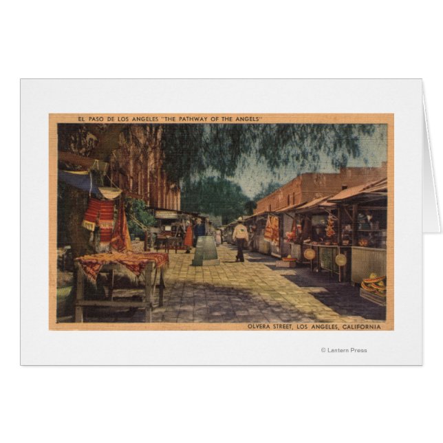 Synen på Olvera St. (El Paso de Los Angeles) Hälsningskort (Framsidan Horizontal)
