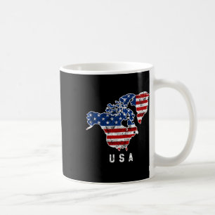 Synen på USA Karta med Kanada och GR Kaffemugg