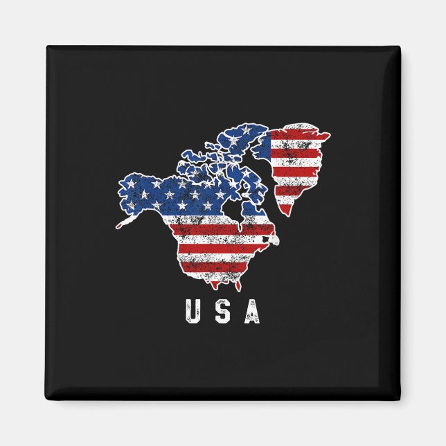 Synen på USA Karta med Kanada och Magnet (Framsidan)