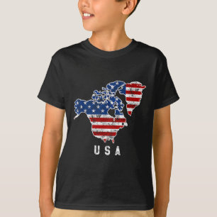 Synen på USA Karta med Kanada och T Shirt