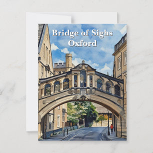 Syngbrygga i Oxford Watercolor Painting Vykort