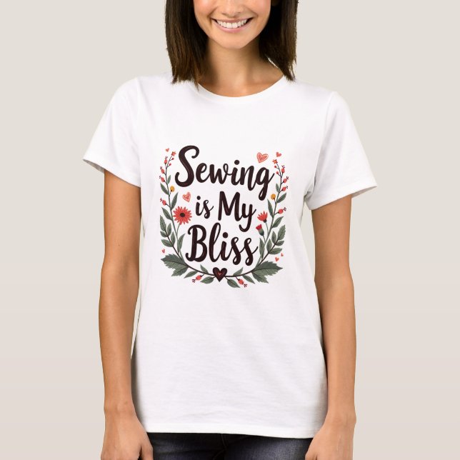 Syning är min Bliss Blommigt Typografi T Shirt (Framsida)