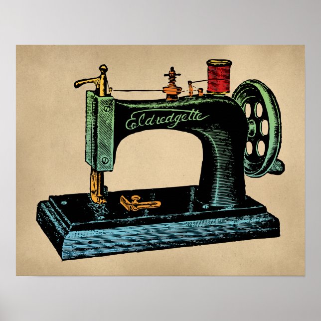 Syning av Vintagen Maskin Poster (Framsidan)