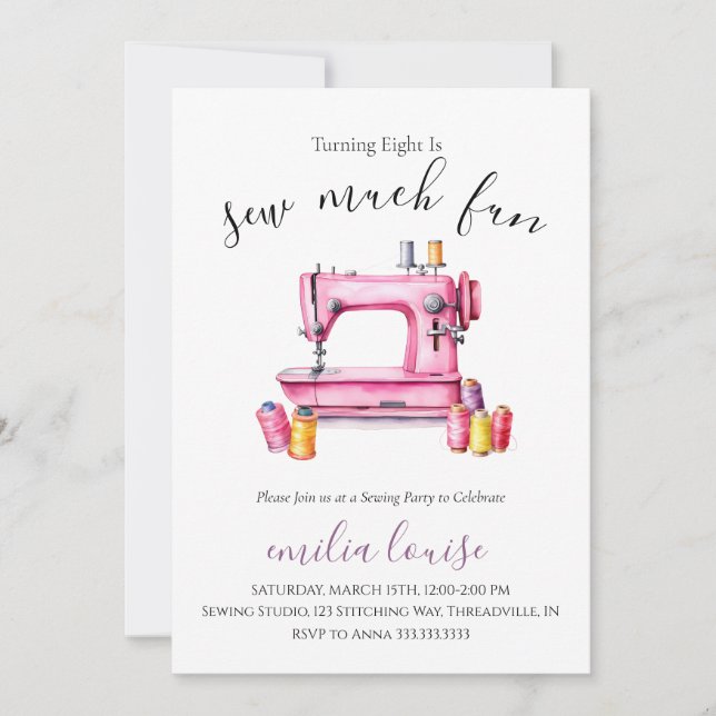 Syning Födelsedagsfest inbjudan (Framsida)