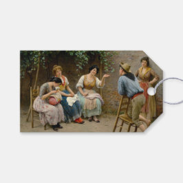 Syning kvinnor och en pojke med en vänskaplig Chat Presentetikett