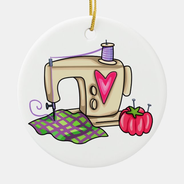 Syning Maskin Julgransprydnad Keramik (Framsidan)