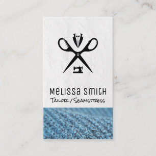 Syning Maskin   Seamstress   Tailor Scissors Visitkort
