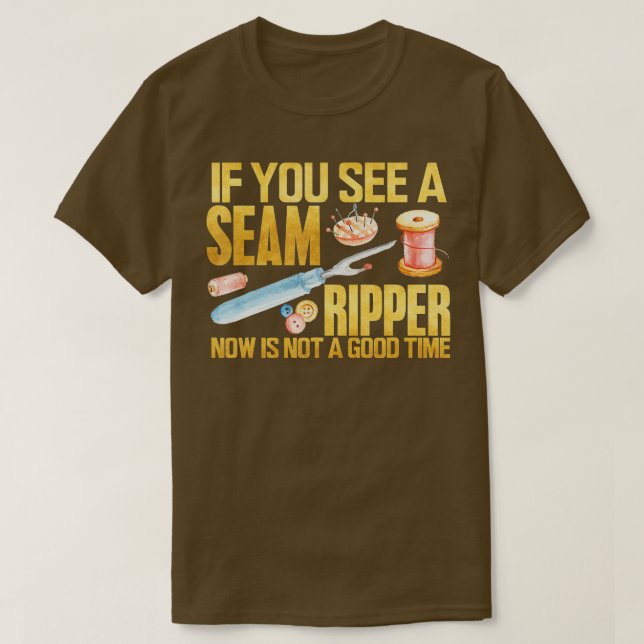 Syning Om du ser ångripper Funny Sewing Quilti T Shirt (Design framsida)