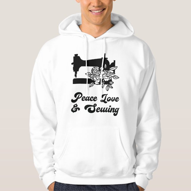 Syning - Peace Kärlek & Sewing Hoodie (Framsida)