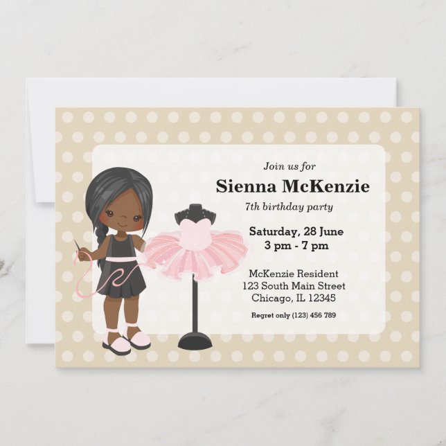 Syningsflicka Inbjudningar (Framsida)