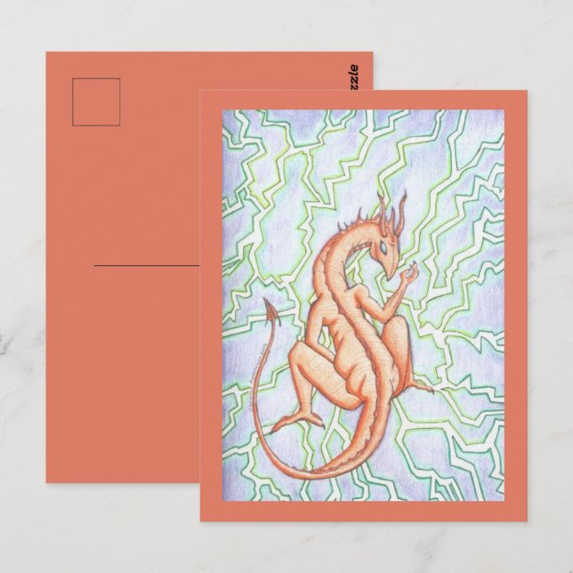 "Synister" Dragon Stickers/Kuvert Seals Vykort (Fram/baksida)