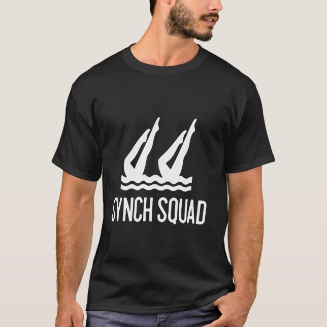 Synk Squad Coola Team Design för Synk Simmare T Shirt (Framsida)