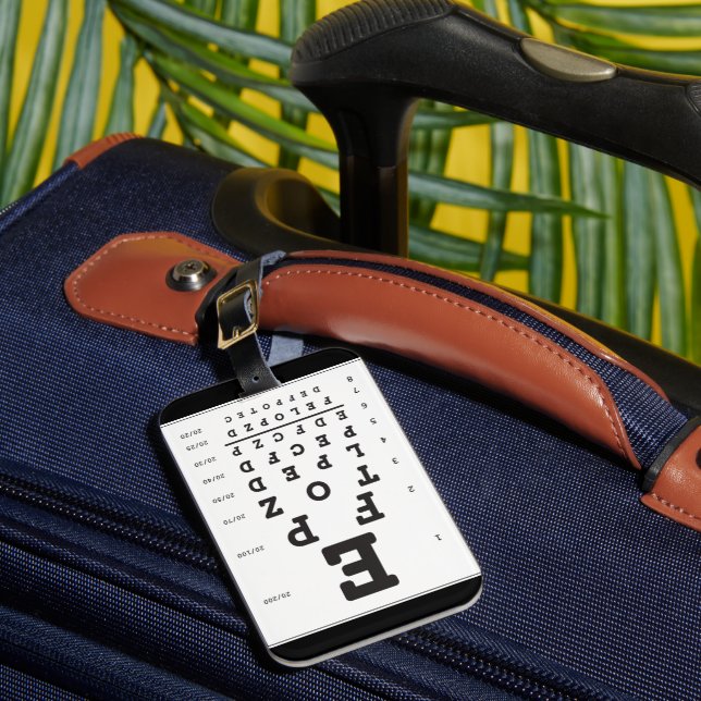 Synkartan Snellen Chart Bagageetikett Bagagebricka (Framsida Insitu 1)