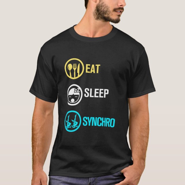 Synkroniserad Eat-sömnsynkronisering av konstgjord T Shirt (Framsida)