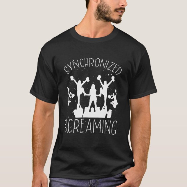 Synkroniserad nyckelåterutskrift, tryckledare t shirt (Framsida)
